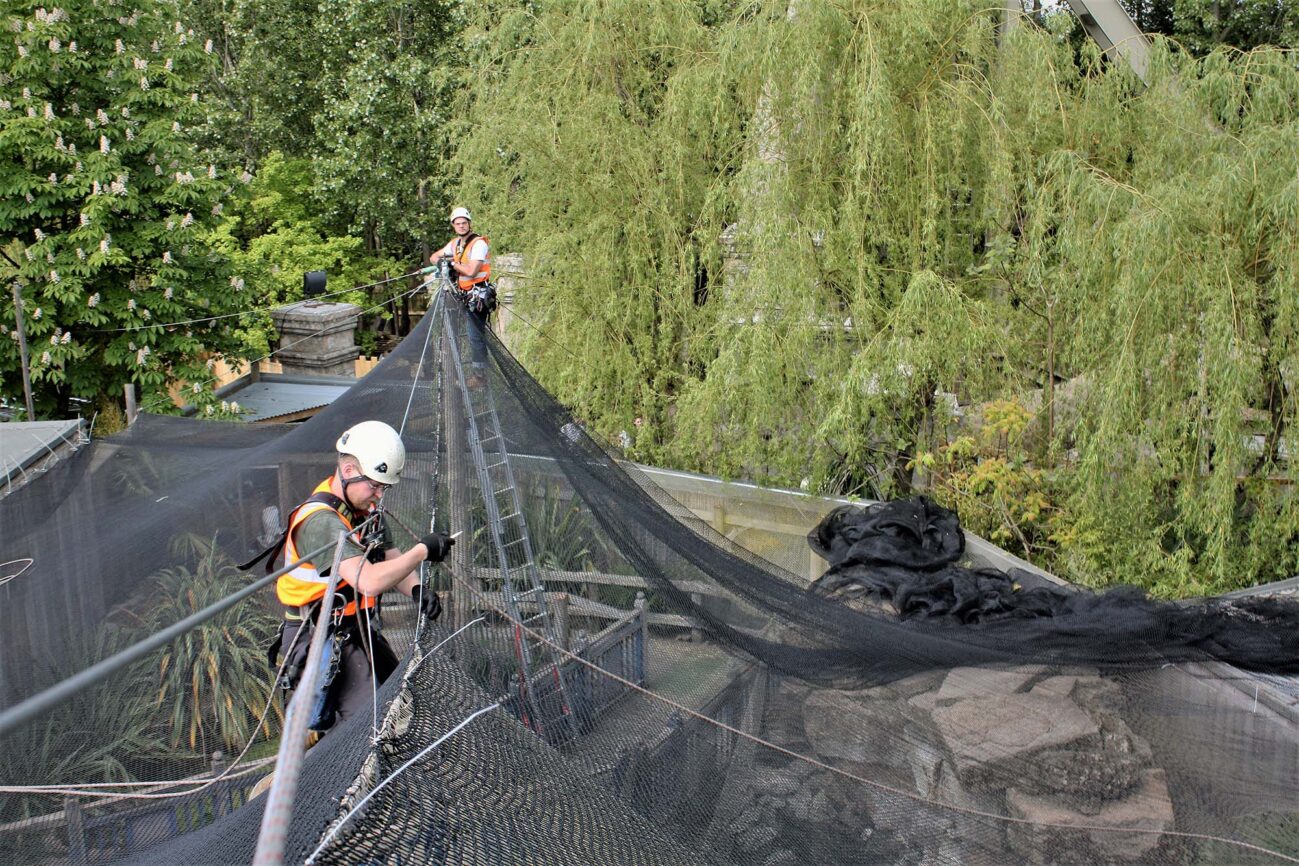 High-level maintenance using industrial rope techniques